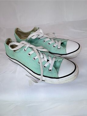 Converse Low-Top Sneakers in Mint Green and White